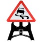Slippery Road Surface QuickFit EnduraSign 557 Inc. Stand & Face