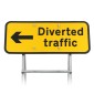 Diverted Traffic Left Sign 2703 |Quick Fit Sign Face (face only)