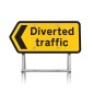Diverted Traffic Chevron Left Sign 2704 |Quick Fit Sign Face (face only)