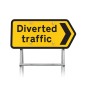 Diverted Traffic Chevron Right Sign 2704 |Quick Fit Sign Face (face only)