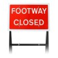 Footway Closed Quick Fit Sign Face. 3mm Plastic 600x450mm (face only)