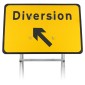 Diversion Arrow Up Left Sign | Quick Fit Sign Face (face only)