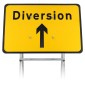 Diversion Straight Ahead Sign | Quick Fit Sign Face (face only)