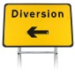 Diversion Left Sign | Quick Fit Sign Face (face only)