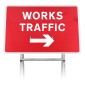 'Works Traffic' Arrow Right Dia 7303 Quick Fit Sign (Face Only)