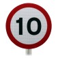10 mph Sign Post Mounted In R2 Grade Reflective Material 