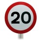20 mph Sign Post Mounted In R2 Grade Reflective Material 