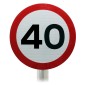 40 mph Sign Post Mounted In R2 Grade Reflective Material 