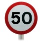 50 mph Sign Post Mounted In R2 Grade Reflective Material 