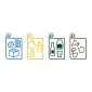 Signage Label Sticker Set of 4 for Recycling Bins