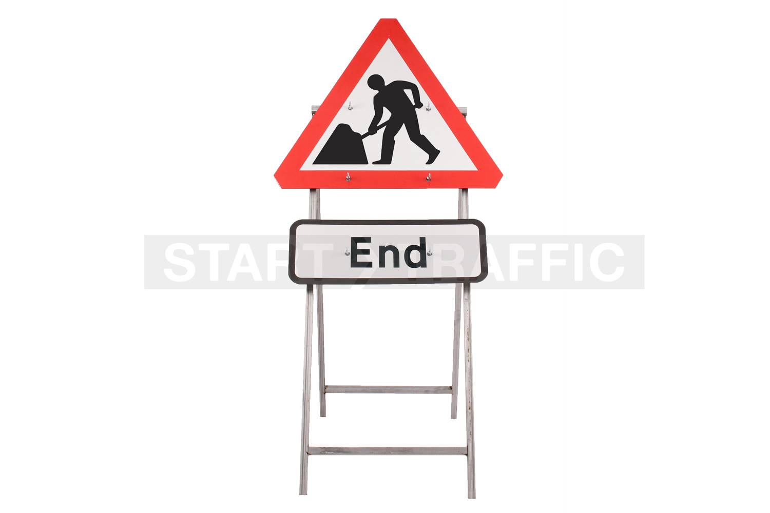 Men at work sign with Supplementary End Plate