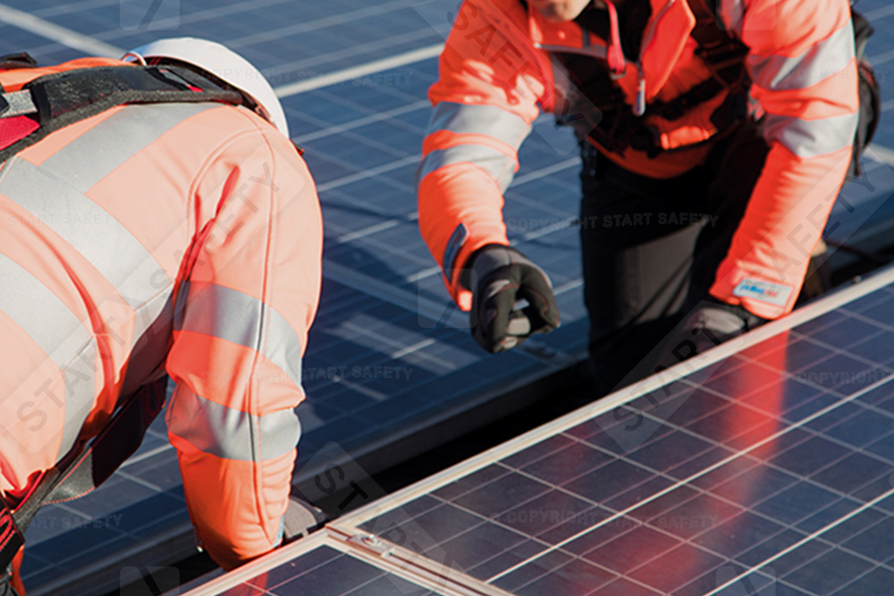 Two Workers Installing Solar Panels