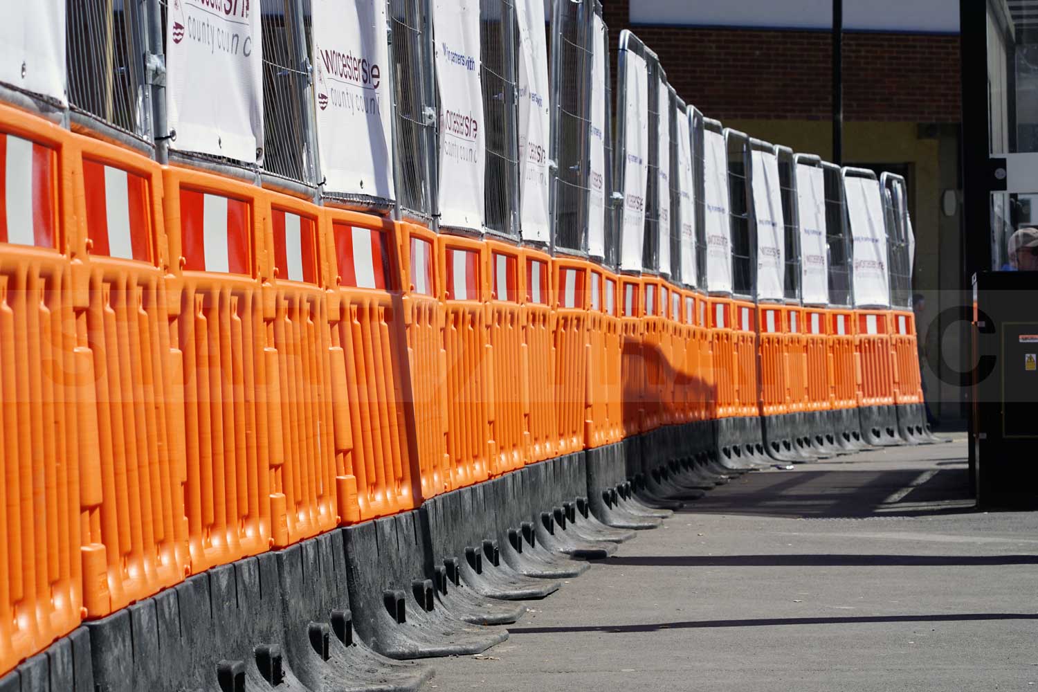 StrongWall Barriers in Worcester town centre