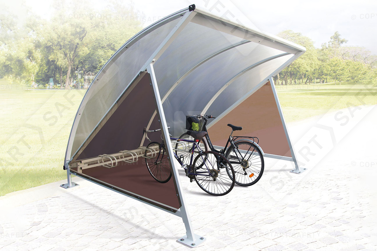 Moonshape Bike Shelter Installed