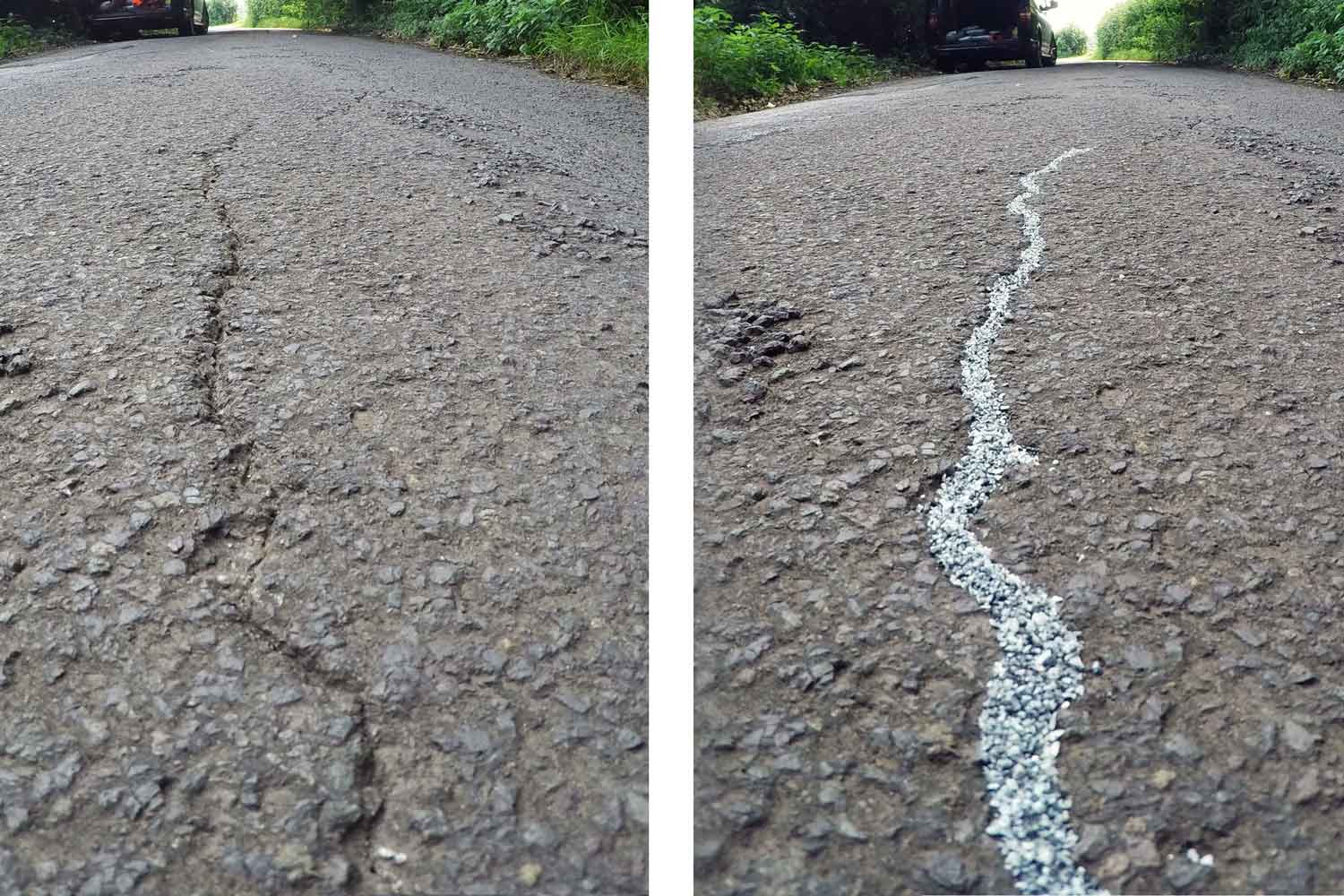 Fine Crack That Would have turned into a pothole
