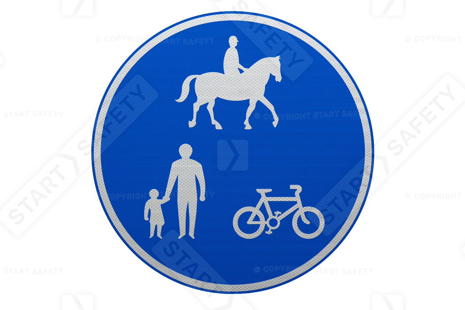 cycles, horses and pedestrians only Post Mounted Sign