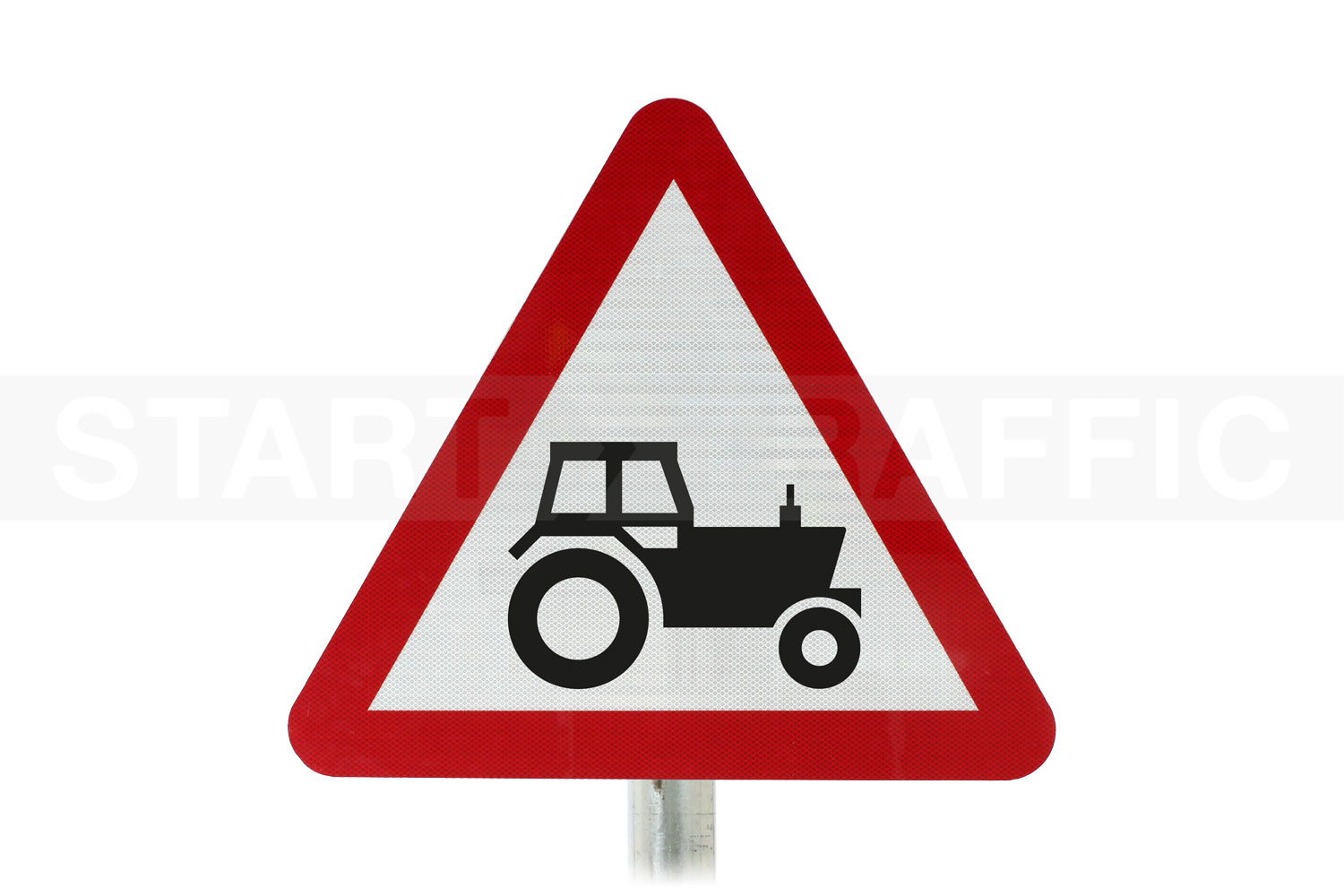 Agricultural Vehicles Likely in Road Post Mount sign
