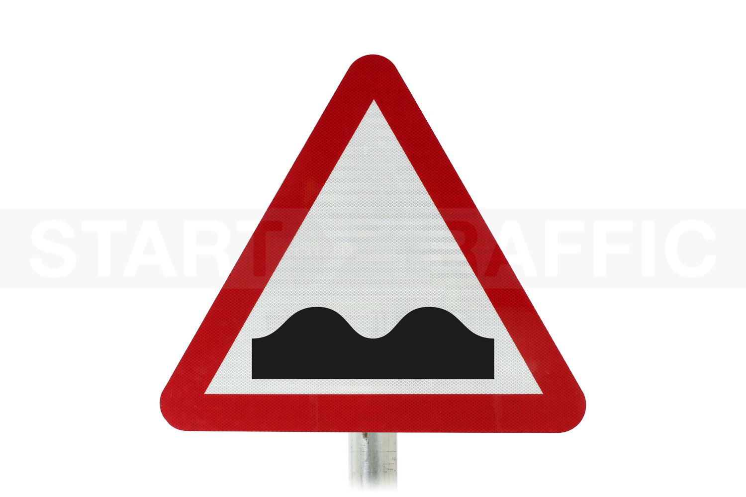 Uneven Road Ahead Post Mounted Sign