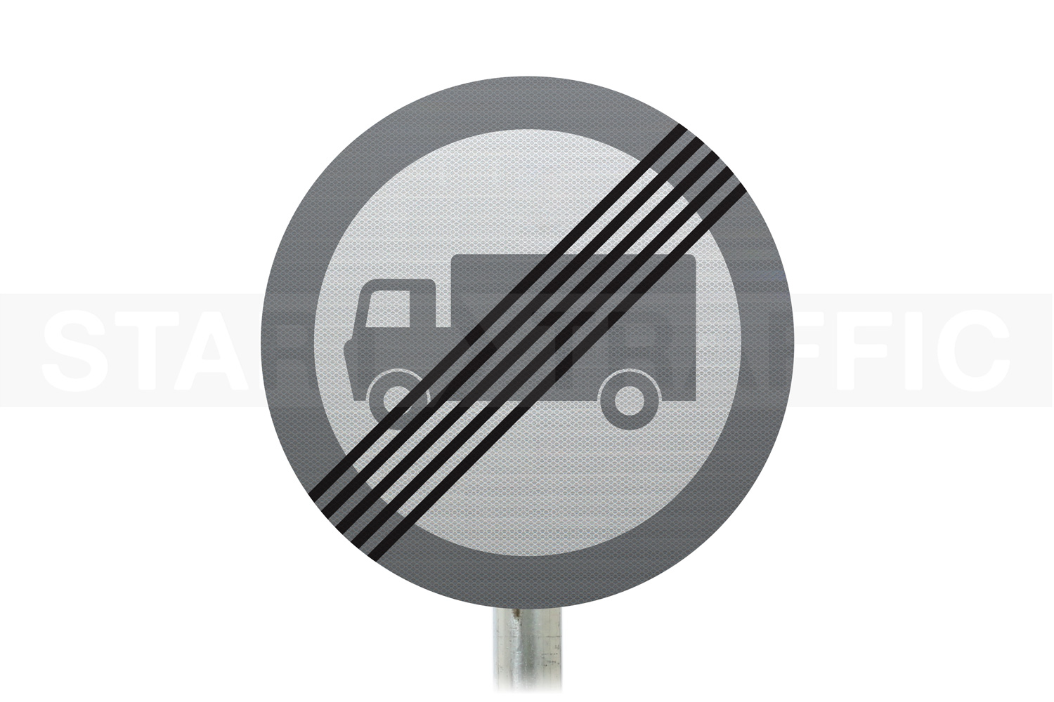 End of Prohibition of Goods Vehicles Post Mounted Sign