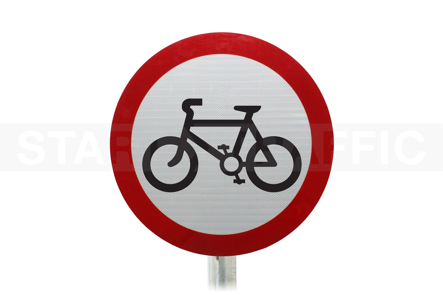 no cycle route Ahead Post Mounted Sign