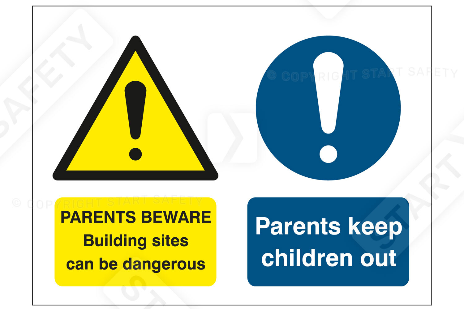 A simple sign warning parents that building sites are dangerous
