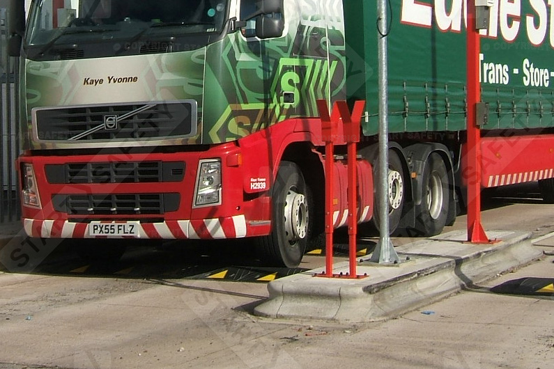 A Lorry Going Over A Site Cop Plus Speed Bump